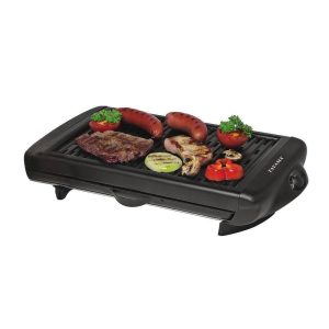 Electric Grill 150 sq in. Cooking Area Black Smokeless Non-Stick Removable Plate