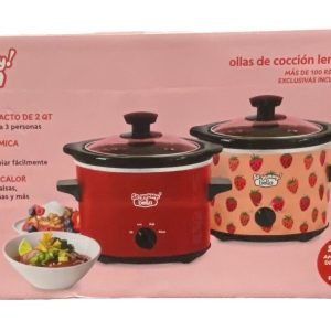 SO YUMMY! Bella – Set of 2 – 2 QT Slow Cooker – Removable Ceramic Pot- GIFT SET