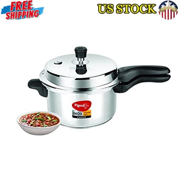 5 Quart Stainless Steel Pressure Cooker Induction Stovetop Fast Heating Durable