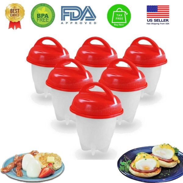 1/6/12 Pcs Egg Cooker Hard Soft Boiled Eggs without Shell Non Stick Egg Boil Cup