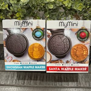 2x NEW My Mini Santa & Snowman 5” Waffle Maker x2 See Pics