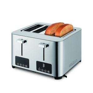 Salton Digital 4 Slice Toaster – Stainless – 1.6 Wide Slots – 6 Settings – NEW