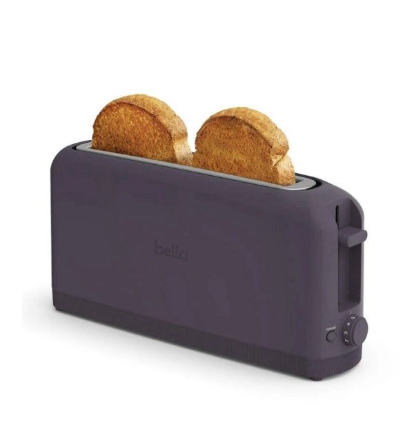 Bella 2 Slice SLIM Toaster Extra Wide Long Slot- Color PLUM