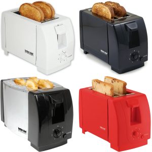 Better Chef 2-Slice Toaster with Pull-Out Crumb Tray and Wider Slots for Bagels