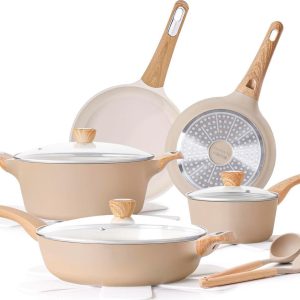 SENSARTE Ceramic Pots And Pans Set Nonstick, Kitchen Cookware Sets, 14-Piece Non