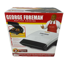 Small George Foreman Champ Grill Model GR0038W New White/Black