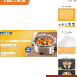 High-Temperature Resistant Slow Cooker Liners – 30 Large Disposable Bags 3QT-8QT