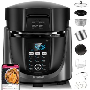 Nuwave Duet Electric Pressure Cooker Air Fryer Combo, 450 IN 1 Slow Cooker Grill