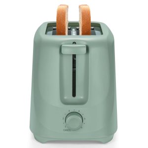 2-Slice Toaster with 6 Shade Settings and Removable Crumb Tray, Sage Green