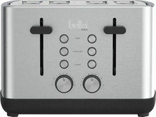 bella PRO – 4-Slice Toaster with Extra Wide Slots – Stainless Steel