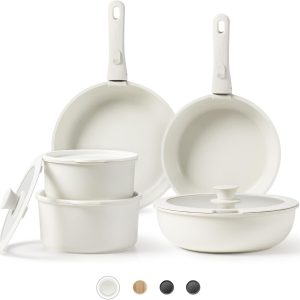 11pcs Kitchen Set, Nonstick Set with Versatile Removable/Detachable Handle