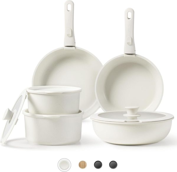 11pcs Kitchen Set, Nonstick Set with Versatile Removable/Detachable Handle