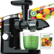 AEITTO JUICER MACHINES COLD PRESS JUICER WITH SOFT & HARD MODES – BLACK