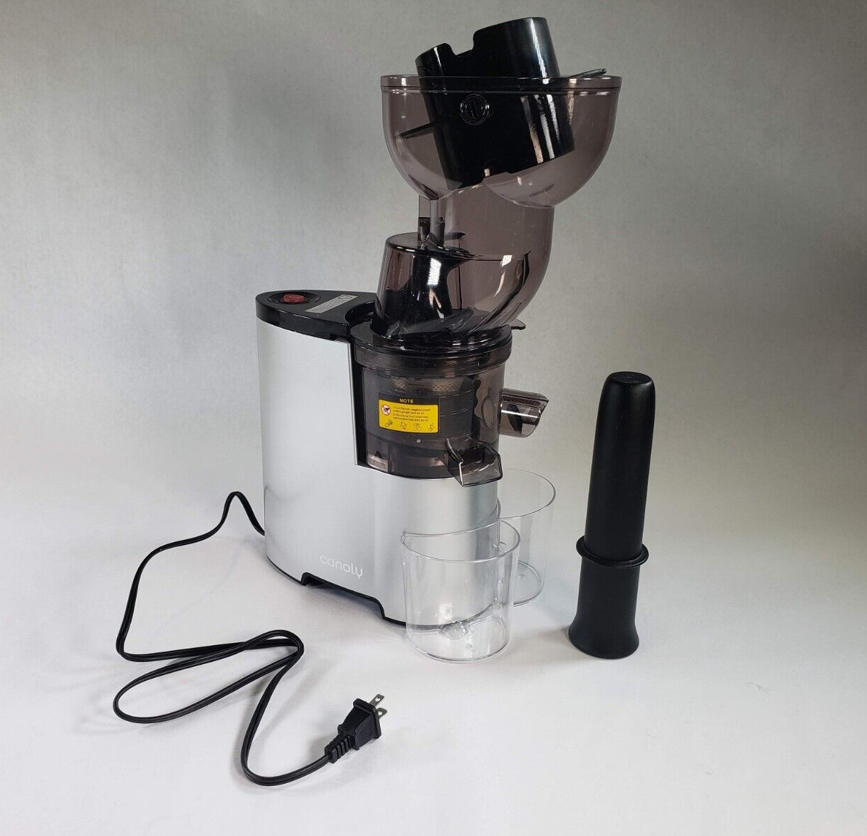 Canoly Masticating Juicer Machines, 4.1 Inch Powerful Slow Cold Press Juicer