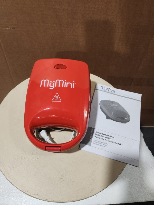 Nostalgia My Mini Sandwich Maker Red Color Cool-Touch Handle