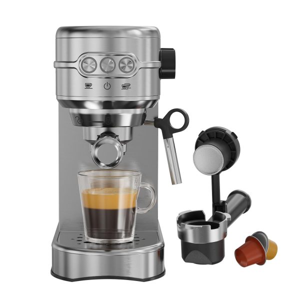 Espresso Machine – 20Bar Coffee Maker with Foaming Steam Wand: 1450W Compatib…