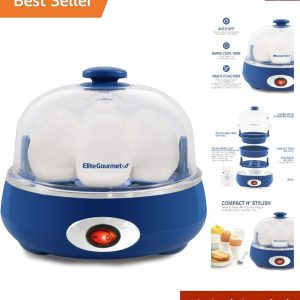 Compact BPA-Free Egg Cooker with Timer & Auto Shut-Off – 16 Recipes Included!