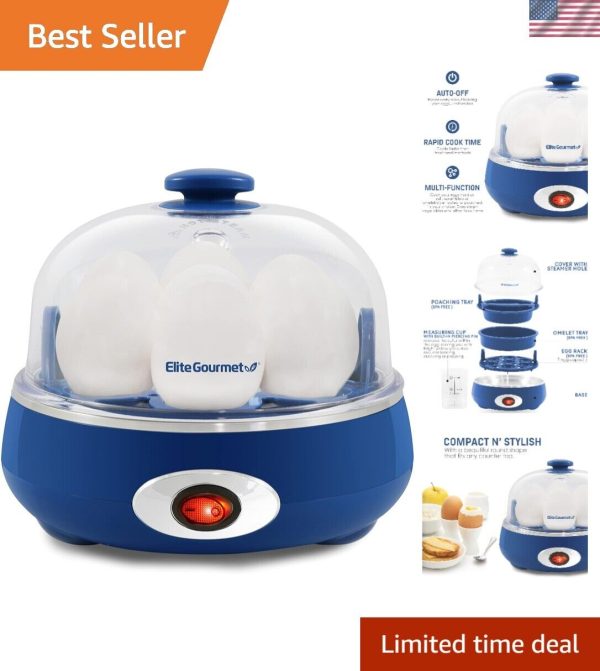 Compact BPA-Free Egg Cooker with Timer & Auto Shut-Off – 16 Recipes Included!