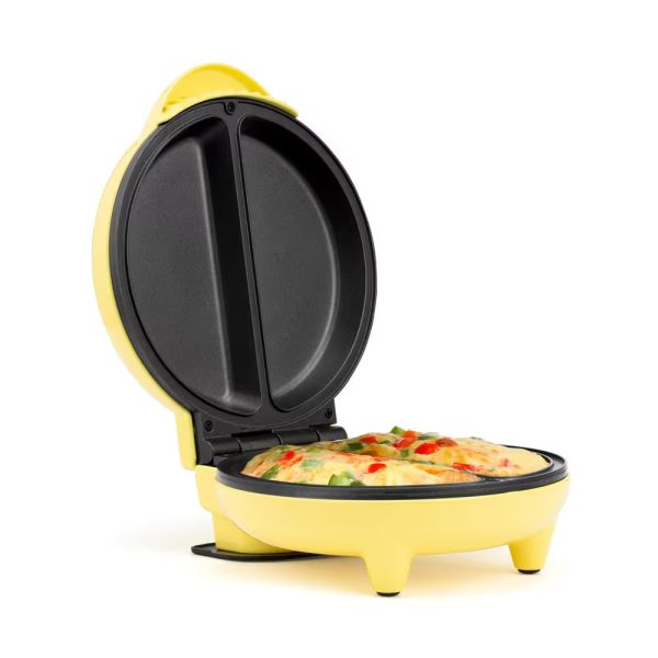 4-Egg Yellow and Stainless Steel 2-Section Egg Cooker Omelette Maker