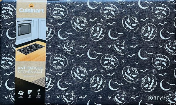 CUISINART Halloween Anti Fatigue Kitchen Mat Rug 18×30 Black Jack O Lanterns NEW