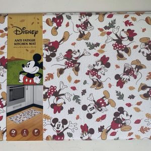 Disney Mickey & Minnie Mouse Anti Fatigue Kitchen Mat Autumn Fall Leaves 18×30”