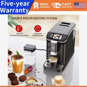 20-Bar Fully Automatic Espresso Machine Coffee Espresso Machine W/Grinder Milk