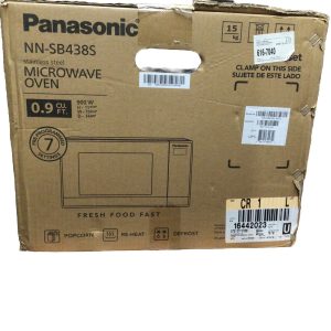 Panasonic NN-SB438S Compact Microwave Oven, 0.9 cft, Black Stainless Steel