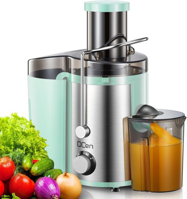 QCEN Juicer Machine 800W Centrifugal Juicer Extractor w/ 3” Mouth KS-500H – Aqua