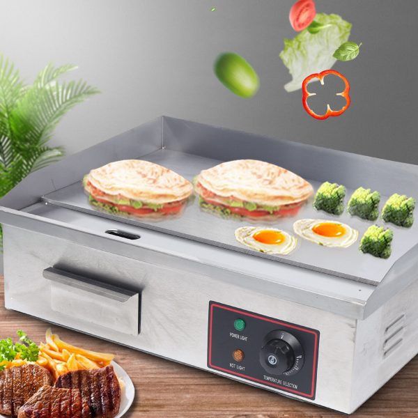 22″  Commercial Electric Griddle Flat Top Grill Hot Plate BBQ Countertop 1.6kw