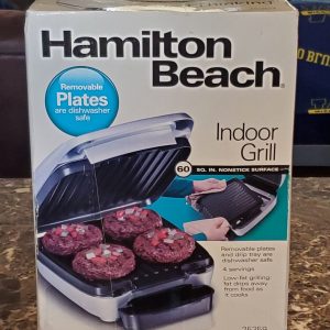 NEW HAMILTON BEACH Indoor Grill 60 Square Inch Nonstick Surface Model #25359