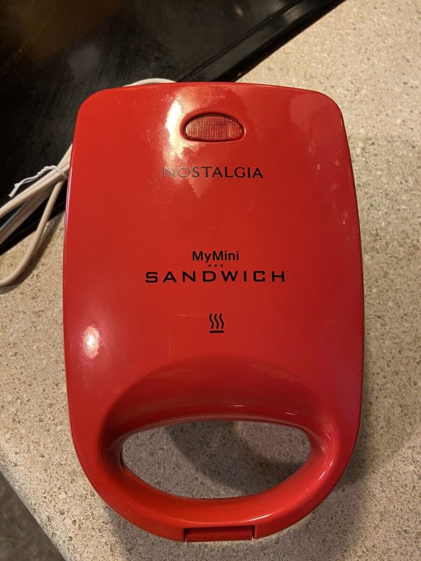 Red Nostalgia MyMini Sandwich maker -personal -dorm room-office-travel-camp