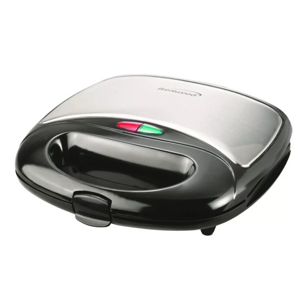 NEW BRENTWOOD NON STICK PANINI PRESS AND SANDWICH MAKER TS-246, SILVER/BLACK