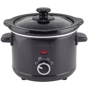 1.6-QT Slow Cooker Black Three Cooking Settings Dishwasher Safe Pot and Lid