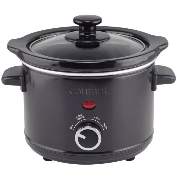 1.6-QT Slow Cooker Black Three Cooking Settings Dishwasher Safe Pot and Lid