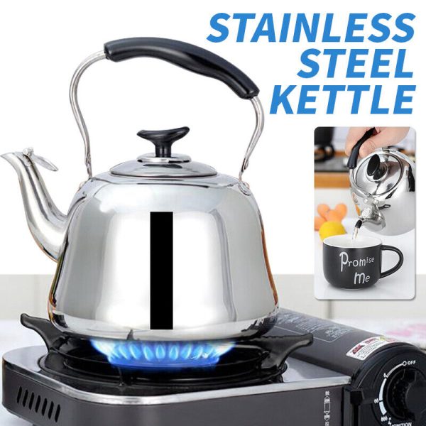 Stainless Steel Kettle Whistling Tea Kettle Stove Top Outdoor Camping Kettle 2L