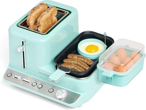 Classic Retro 3-in-1 Breakfast Station – Includes Egg and Veggie Steamer