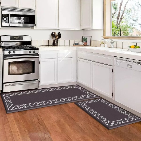 Luxstep Kitchen Mat Set of 2 anti Fatigue Mat, Non Slip Kitchen Rugs and Mats Wa