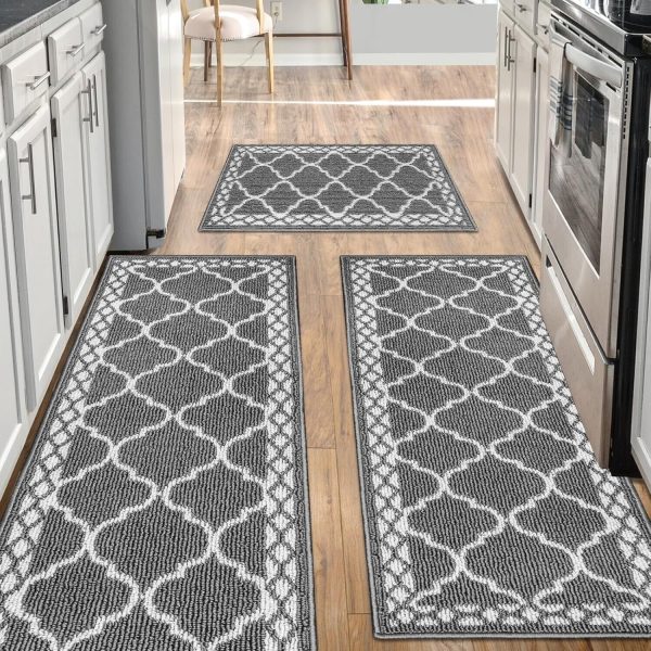 Kitchen mats for Floor 3 Piece Set,Soft Comfort Kitchen Runner Rugs Non Skid …