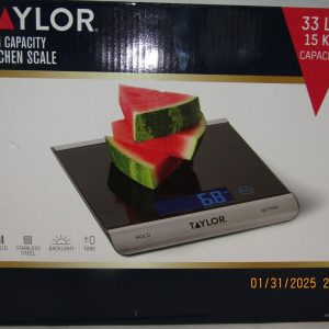 Taylor High-Capacity 33 lb Digital Kitchen Scale and Food Scale, With Batteries