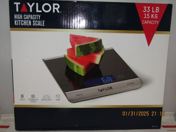 Taylor High-Capacity 33 lb Digital Kitchen Scale and Food Scale, With Batteries