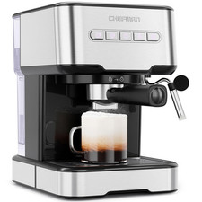 CHEFMAN 6-IN-1 ESPRESSO MACHINE WITH STEAMER ONE-TOUCH RJ54-SS-15 – STAINLESS