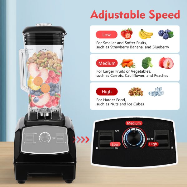 Professional Blender Commercial Countertop Blender Smoothie Maker 3HP 2200W