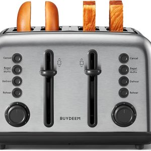 DT640 4-Slice Toaster, Extra Wide Slots, Retro Stainless Steel with High Lift Le