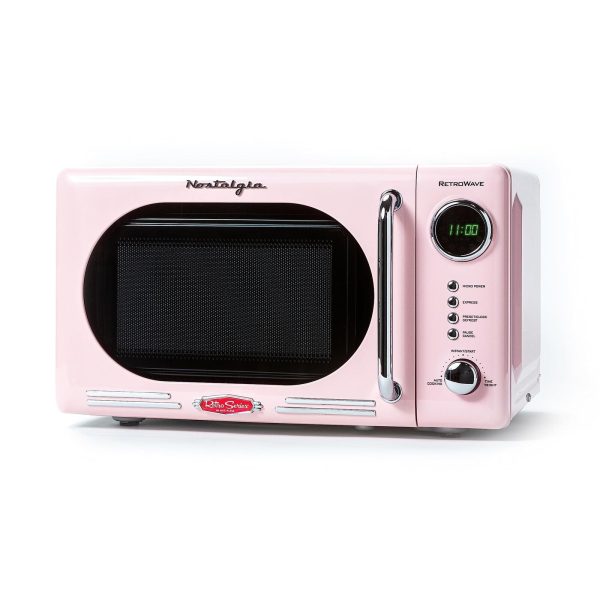 Nostalgia Retro Compact Countertop Microwave Oven – 0.7 Cu. Ft. – 700-Watts with