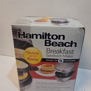 Hamilton Beach Breakfast Sandwich Maker Silver Model 25477 Black