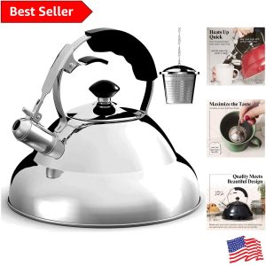 Safe Stainless Steel Tea Kettle – Ergonomic Handle & Mirror Finish Design