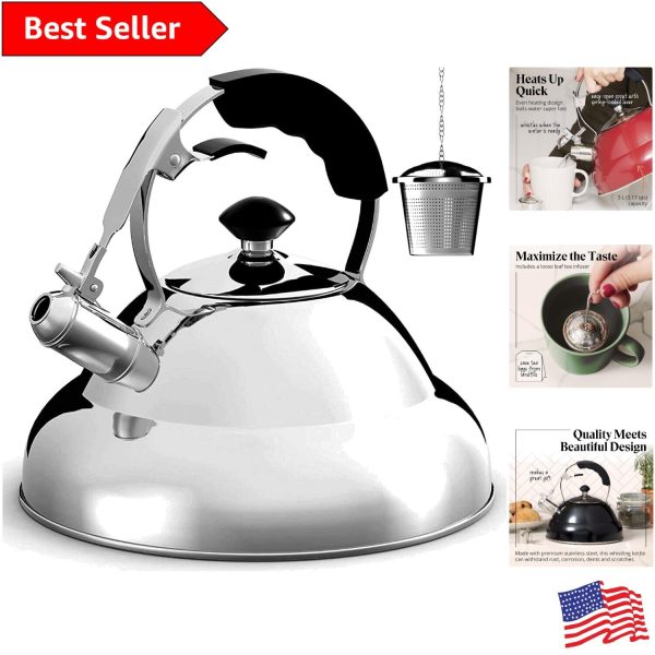 Safe Stainless Steel Tea Kettle – Ergonomic Handle & Mirror Finish Design