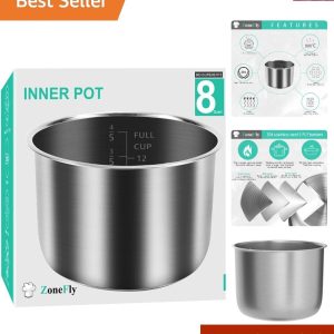 8Qt Power Cooker XL Replacement Inner Pot, Stainless Steel