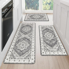 Cushioned Kitchen Rug Sets 3 Piece Anti Fatigue Kitchen Mats Floor Non Slip Wate