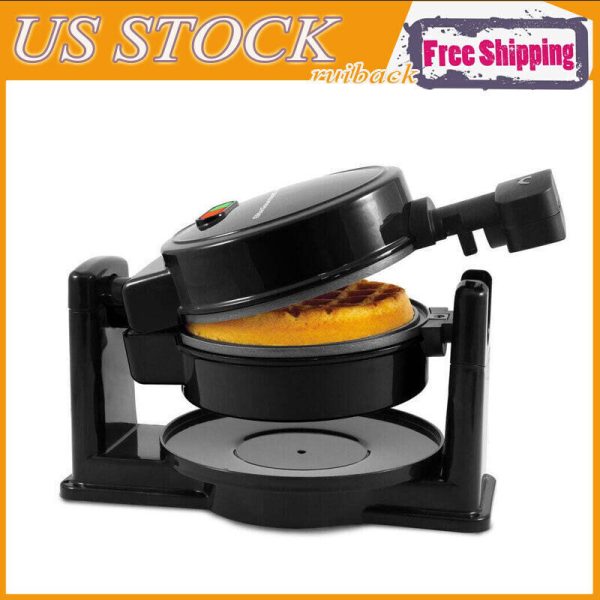 Flip Belgian 1.25″ Waffle Maker Non-stick Waffle Plates 520W Electric Kitchen US